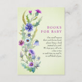 水の色のワイルドフラワーブックベビーベビーシャワー エンクロージャーカード (正面)