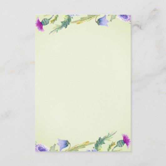 水の色のワイルドフラワーブックベビーベビーシャワー エンクロージャーカード (裏面)