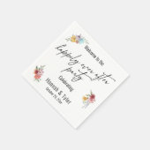 水の色のワイルドフラワー幸いにもパーティー スタンダードカクテルナプキン (角)