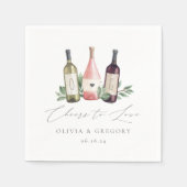 水の色のワイン&植物性応援を愛する スタンダードカクテルナプキン (正面)