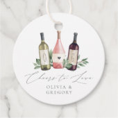 水の色のワイン&植物性応援を愛する フェイバータグ (正面)