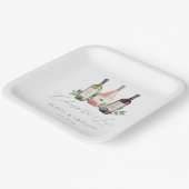 水の色のワイン&植物性応援を愛する ペーパープレート (傾斜あり)