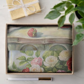 水の色のヴィンテージみすぼらしいシックなティーテーブル赤いバラ 薄葉紙 (ギフト)