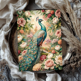 水の色のヴィンテージみすぼらしいシックな孔雀の赤面バラ 薄葉紙