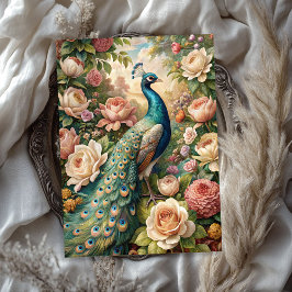 水の色のヴィンテージみすぼらしいシックな孔雀の赤面バラ 薄葉紙