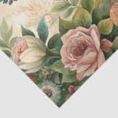 水の色のヴィンテージみすぼらしいシックな孔雀の赤面バラ 薄葉紙 (詳細)