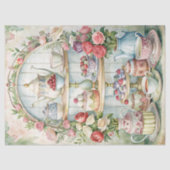 水の色のヴィンテージみすぼらしいシックな英語のティーテーブル 薄葉紙 (正面)