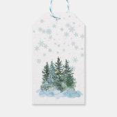 水の色のヴィンテージレッドトラックとクリスマスツリー ギフトタグ (裏面)