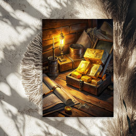 水の色のヴィンテージ胸の金ゴールドバー野生の西 薄葉紙