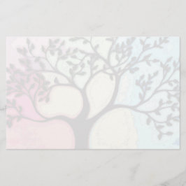 水の色の上のVellumのツリー – デジタル化 便箋