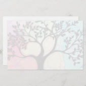 水の色の上のVellumのツリー – デジタル化 便箋 (正面/裏面)