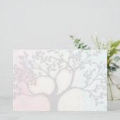 水の色の上のVellumのツリー – デジタル化 便箋 (スタンド正面)