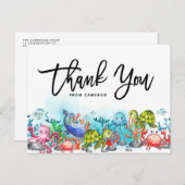 水の色の下の海のテーマ誕生日ありがとう ポストカード (正面/裏面)