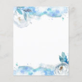 水の色の予算結婚式招待状。フライヤー チラシ (裏面)