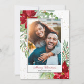 水の色の休日の緑のクリスマスカード シーズンカード (正面)