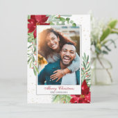 水の色の休日の緑のクリスマスカード シーズンカード (スタンド正面)