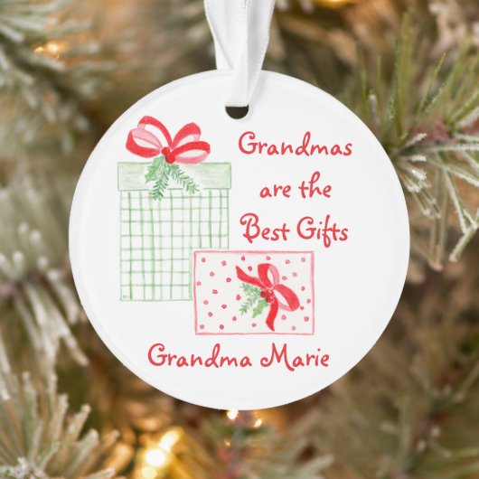 水の色の休日をパーソナライズおばあちゃん オーナメント (ツリー)