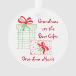 水の色の休日をパーソナライズおばあちゃん オーナメント