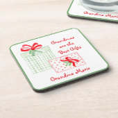 水の色の休日をパーソナライズおばあちゃん コースター (左側)