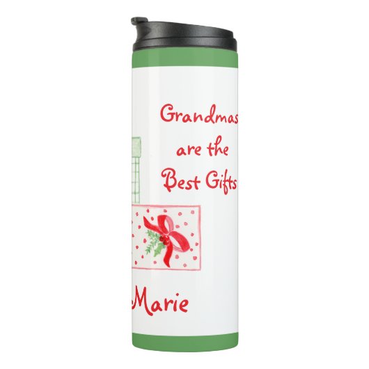 水の色の休日をパーソナライズおばあちゃん タンブラー (回転右)