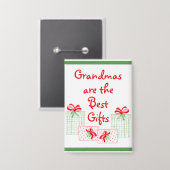 水の色の休日をパーソナライズおばあちゃん 缶バッジ (正面/裏面)