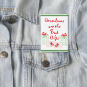 水の色の休日をパーソナライズおばあちゃん 缶バッジ (インサイチュ)