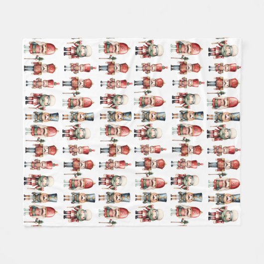 水の色の伝統的くるみ割りクリスマス フリースブランケット (正面(横))