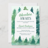 水の色の冒険が赤ちゃんシャワーを待つ 招待状 (正面)