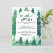 水の色の冒険が赤ちゃんシャワーを待つ 招待状 (スタンド正面)