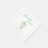 水の色の冒険が赤ちゃんシャワーナプキンスを待つ スタンダードカクテルナプキン (角)