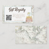 水の色の冒険が赤ちゃんシャワー登録を待つ エンクロージャーカード (正面/裏面)