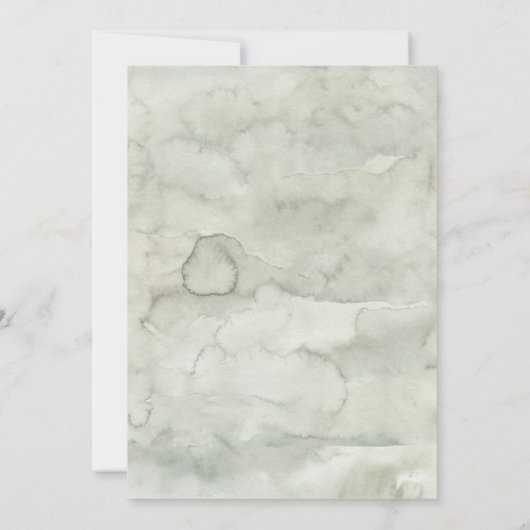 水の色の冒険の森の松の木ベビーシャワー 招待状 (裏面)