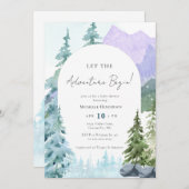 水の色の冒険をベイビーシャワーを開始 招待状 (正面/裏面)