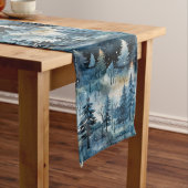 水の色の冬のお洒落ワンダーランドクリスマス ロングテーブルランナー (インサイチュ)