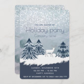 水の色の冬のシーンのホリデーパーティー会社 招待状 (正面/裏面)