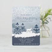水の色の冬のシーンのホリデーパーティー会社 招待状 (スタンド正面)