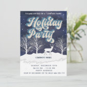 水の色の冬のシーンのホリデーパーティー会社 招待状 (スタンド正面)