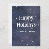 水の色の冬のシーンのホリデーパーティー会社 招待状 (裏面)