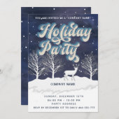水の色の冬のシーンのホリデーパーティー会社 招待状 (正面/裏面)