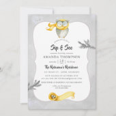 水の色の冬のフクロムクリスマスsipと見る 招待状 (正面)