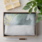 水の色の冬のホリーベリーパインツイーククリスマス 薄葉紙 (ギフト)