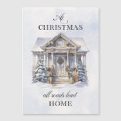 水の色の冬のホームクリスマスグリーティング (正面)