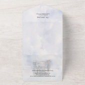 水の色の冬のホームクリスマスグリーティング オールインワン招待状 (外側)