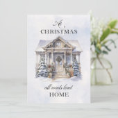 水の色の冬のホームクリスマスグリーティング シーズンカード (スタンド正面)