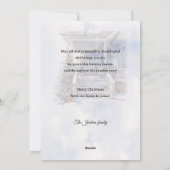 水の色の冬のホームクリスマスグリーティング シーズンカード (裏面)