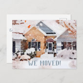 水の色の冬のホーム、我々移動 案内ポストカード (正面/裏面)