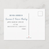 水の色の冬のホーム、我々移動 案内ポストカード (裏面)