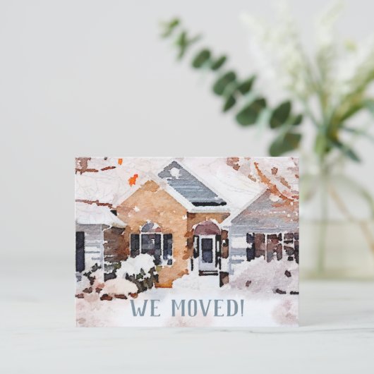 水の色の冬のホーム、我々移動 案内ポストカード (スタンド正面)