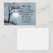 水の色の冬の木ありがとう ノートカード (正面/裏面)