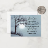 水の色の冬の木ありがとう ノートカード (正面/裏面インサイチュ)